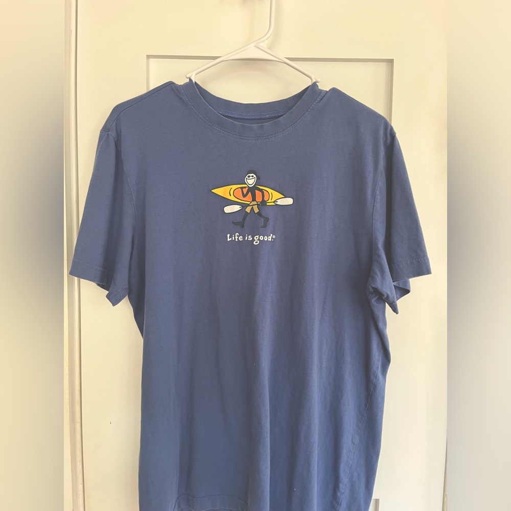 Life is good blue shirt medium